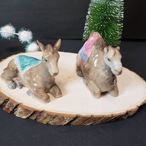 Beautiful Royal Doulton Christmas Nativity Porcelain Camel and Donkey Figurines